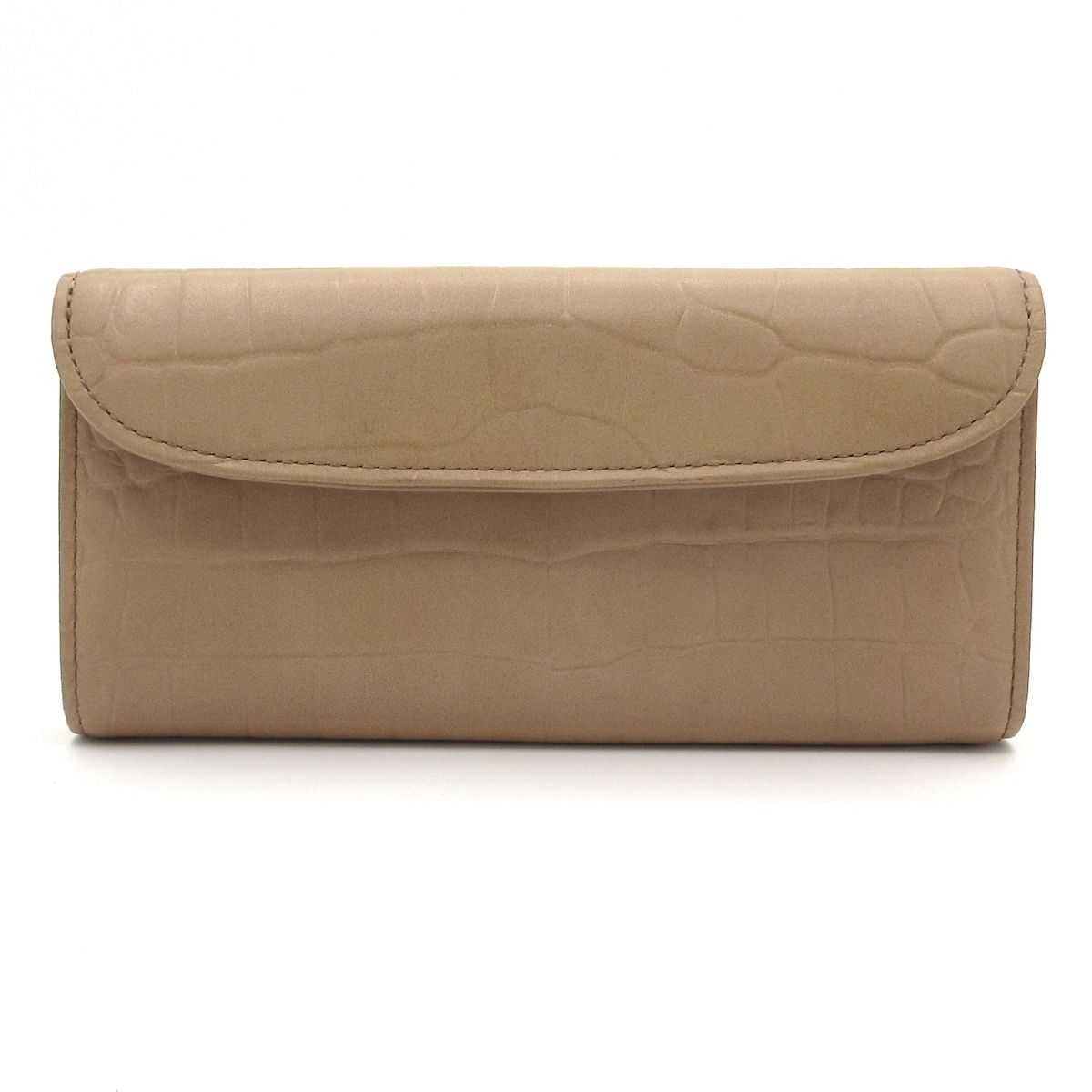 stitchandsew(ステッチアンドソー) 長財布美品 - ベージュ 型押し加工 レザー