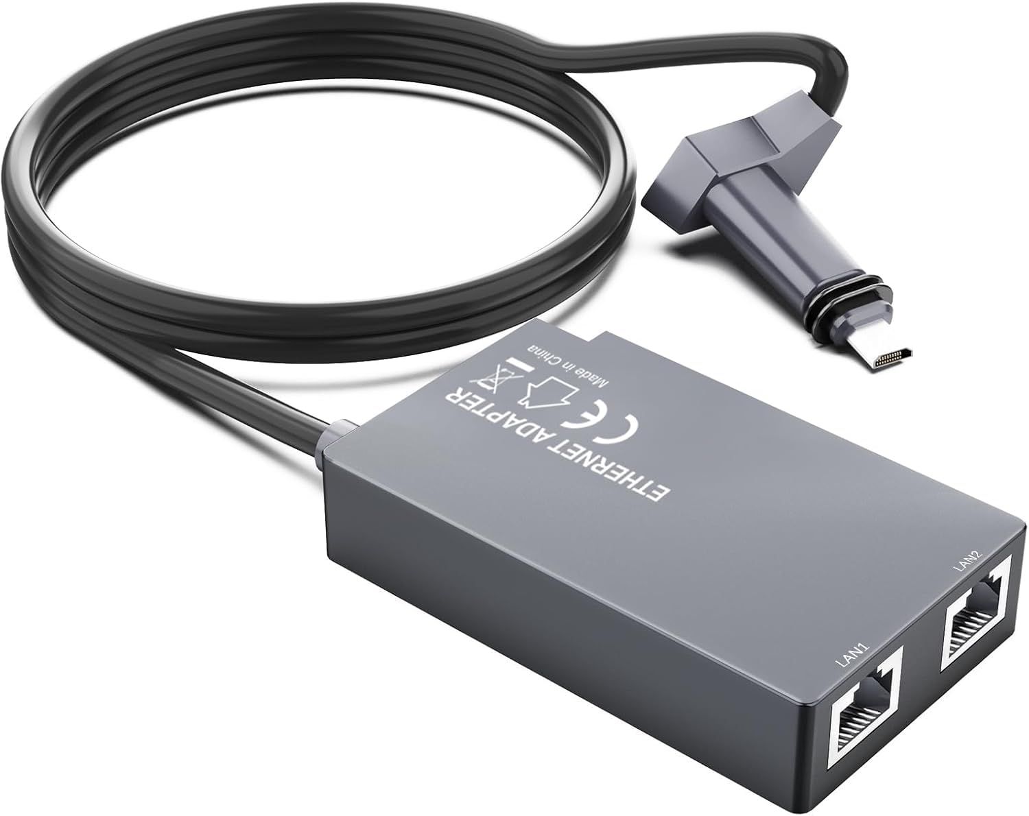 Starlink V2 Ethernetアダプター【デュアルRJ45ポート】 Standard Actuated(Gen2)/ High Performance(Gen1/Gen2)対応 有線LAN 1Gbps対応 スターリンク長方形標準ムーブ・スタ ...