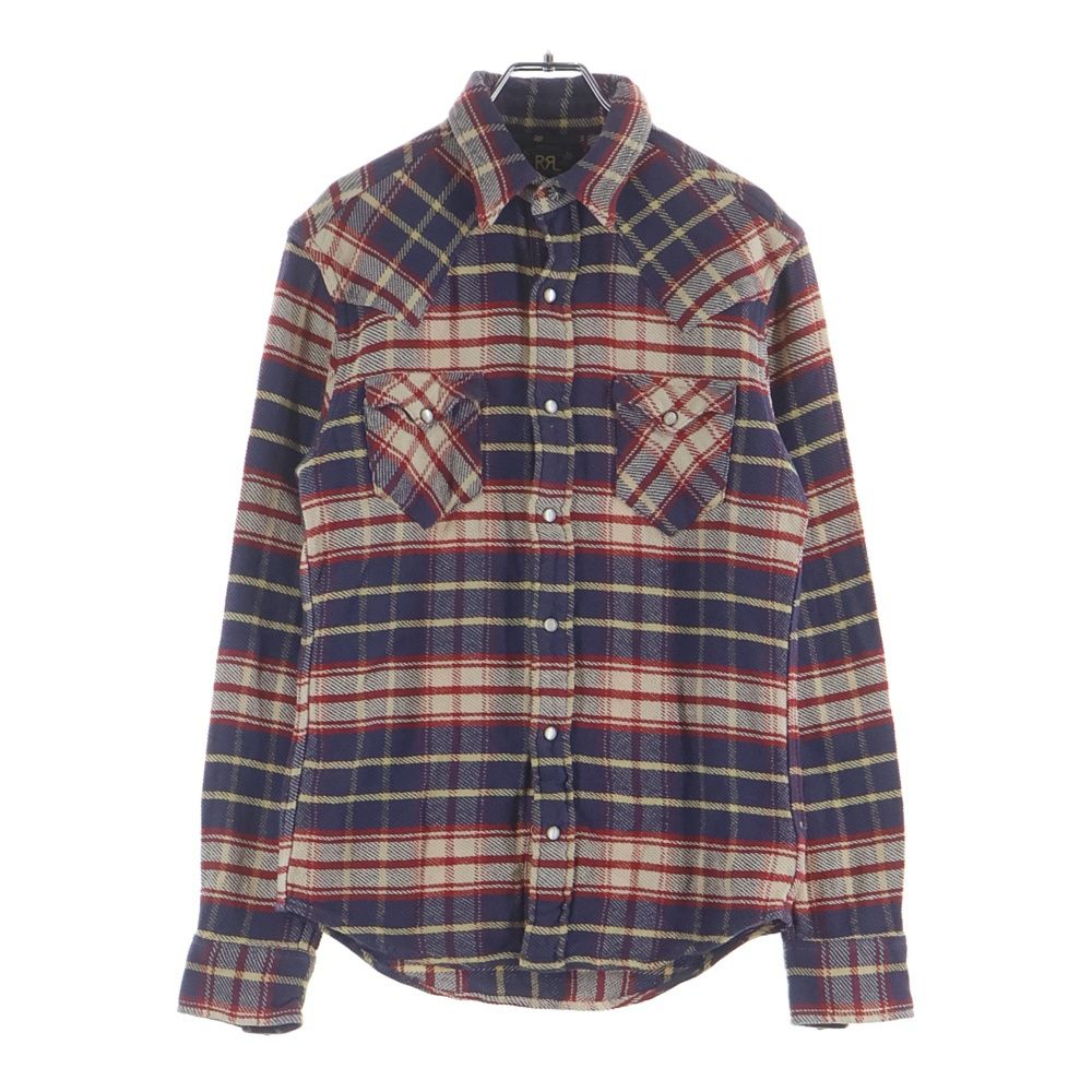 RRL (ダブルアールエル) チェック柄ウエスタンフランネルシャツ レッド