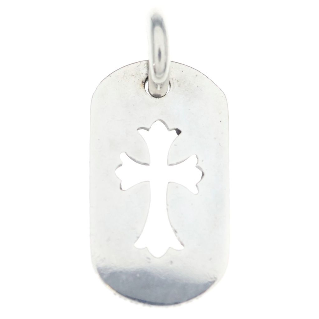 CHROME HEARTS (クロムハーツ) D TAG SML CO CRS カットアウトクロスドッグタグ スモール ペンダントトップ シルバー BCA242