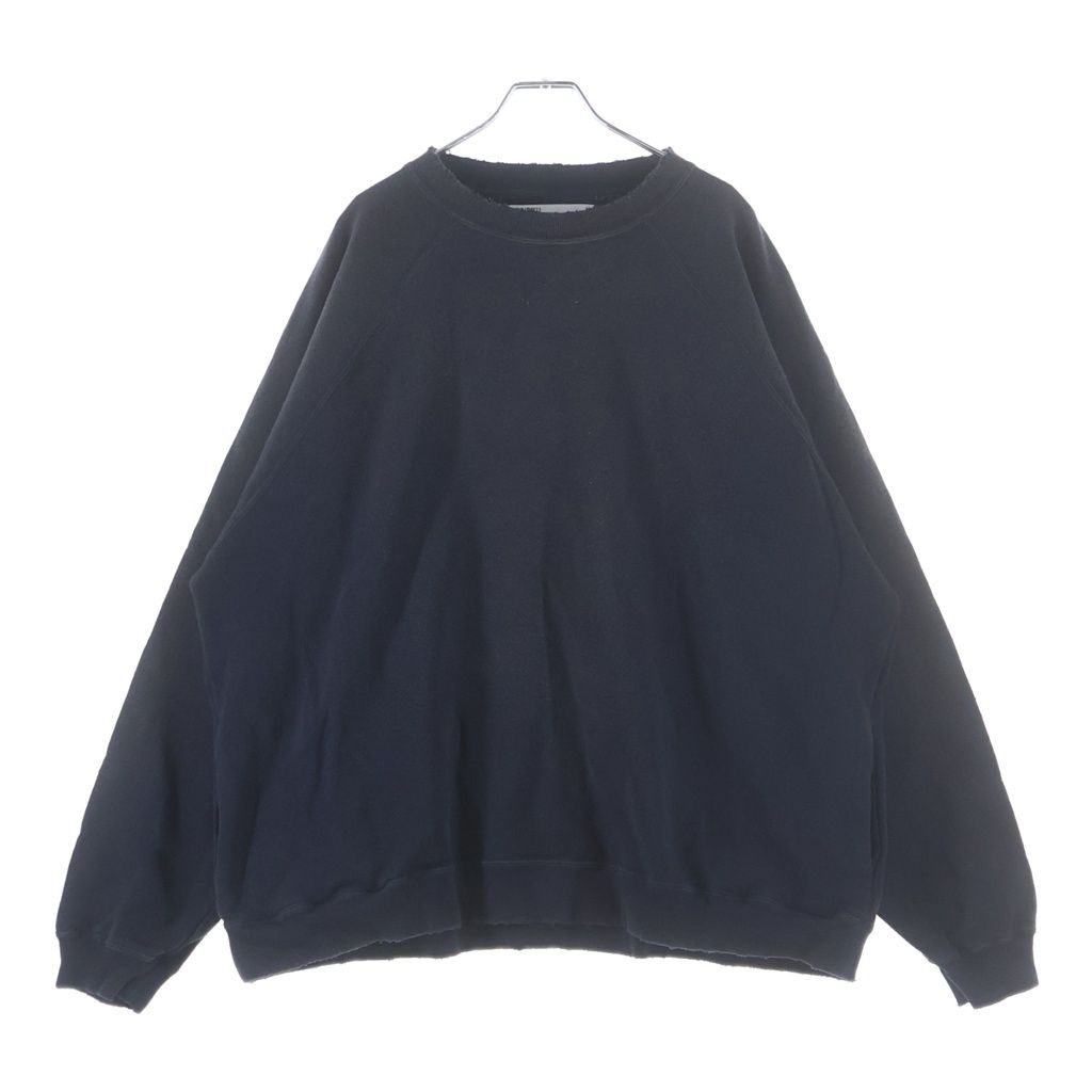 DAIRIKU ダイリク 24AW WHO'RE YOU？ VINTAGE SWEATER ダメージ加工スウェットトレーナー ネイビー DAIRIKU (ダイリク) 24AW WHO'RE YOU？ VINTAGE SWEATER ダメージ加工