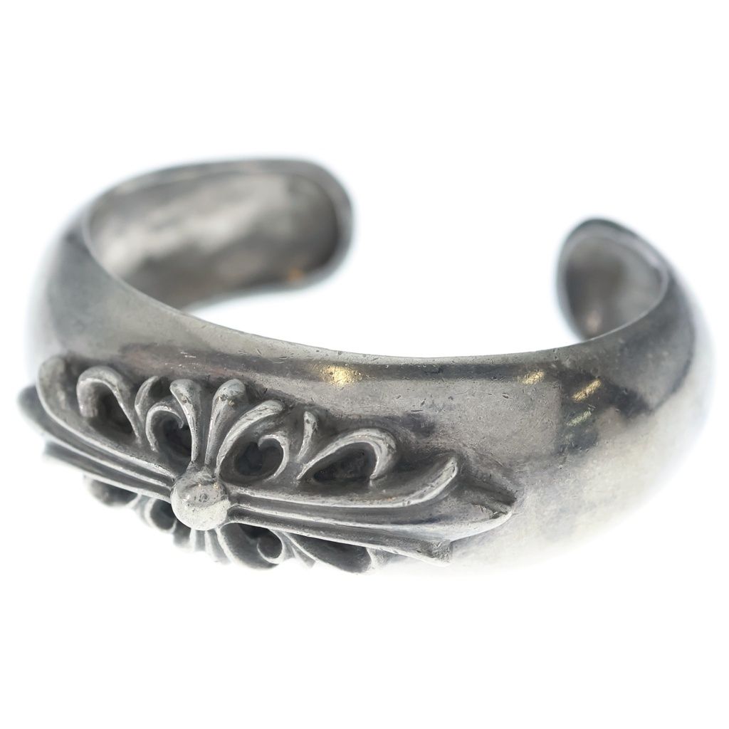 CHROME HEARTS (クロムハーツ) FLORAL CROSS CUFF フローラルクロスカフバングル シルバー