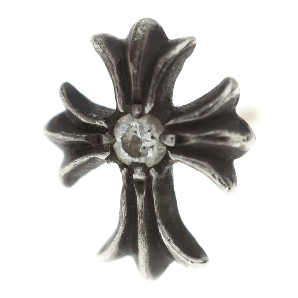 CHROME HEARTS (クロムハーツ) No2 CH CRS DIA CHクロススタッド 1ダイヤピアス シルバー