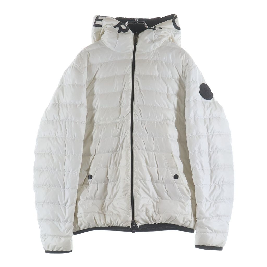 MONCLER (モンクレール) 21SS KRIM GIUBBOTTO フードロゴリバーシブルダウンジャケット ホワイト/ブラック G10911A52N70
