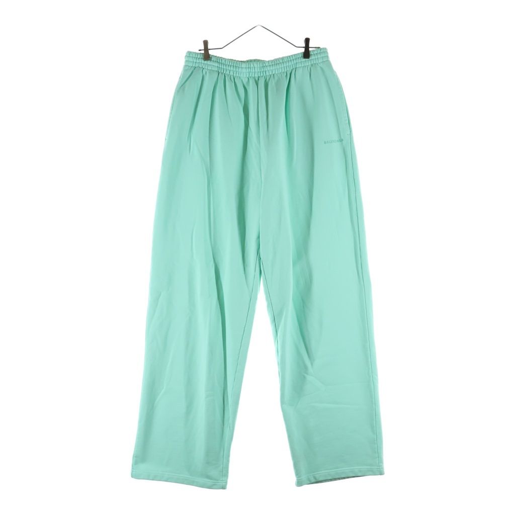 BALENCIAGA (バレンシアガ) 21SS Jogging Pants ジョギング ロゴエンブロイダリー スウェットワイドパンツ ミントグリーン 674594 TLVB8