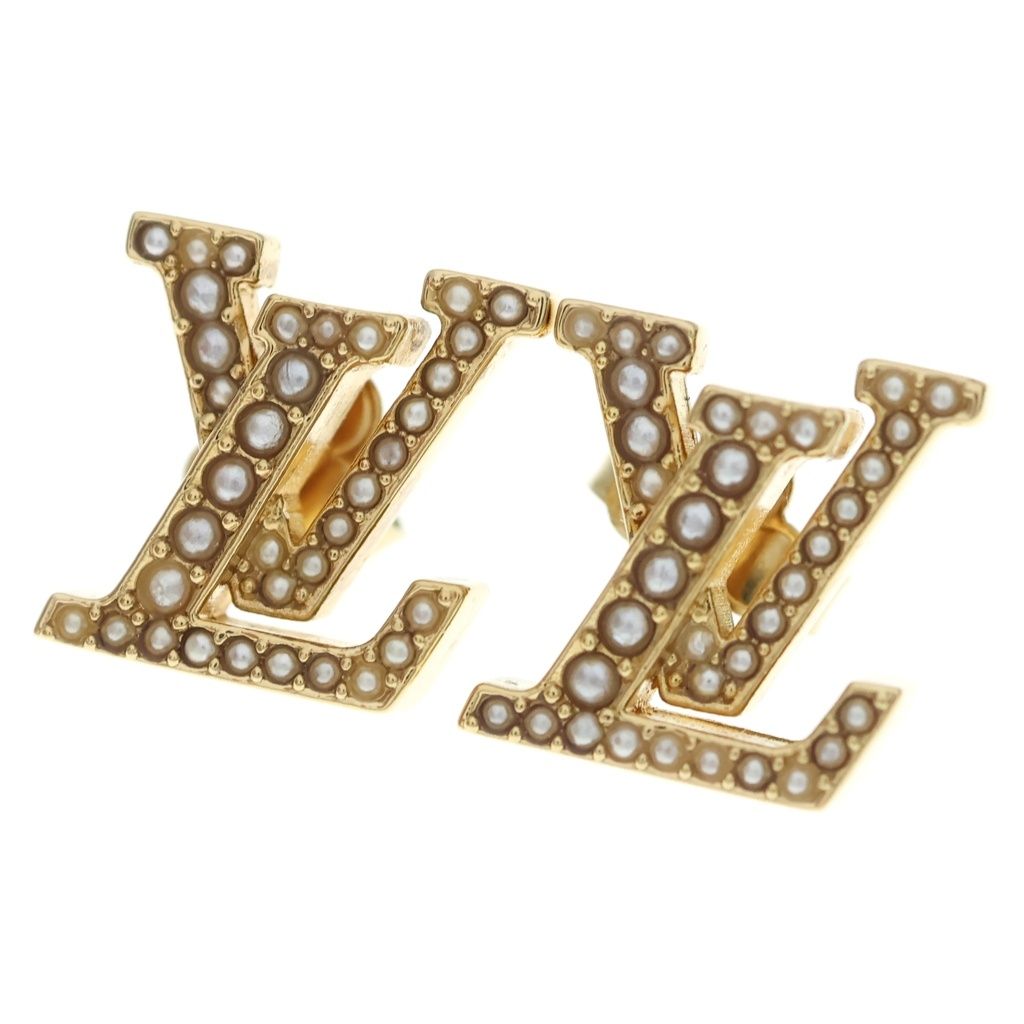 LOUIS VUITTON (ルイヴィトン) LV アイコニック パール ピアス ゴールド M01235