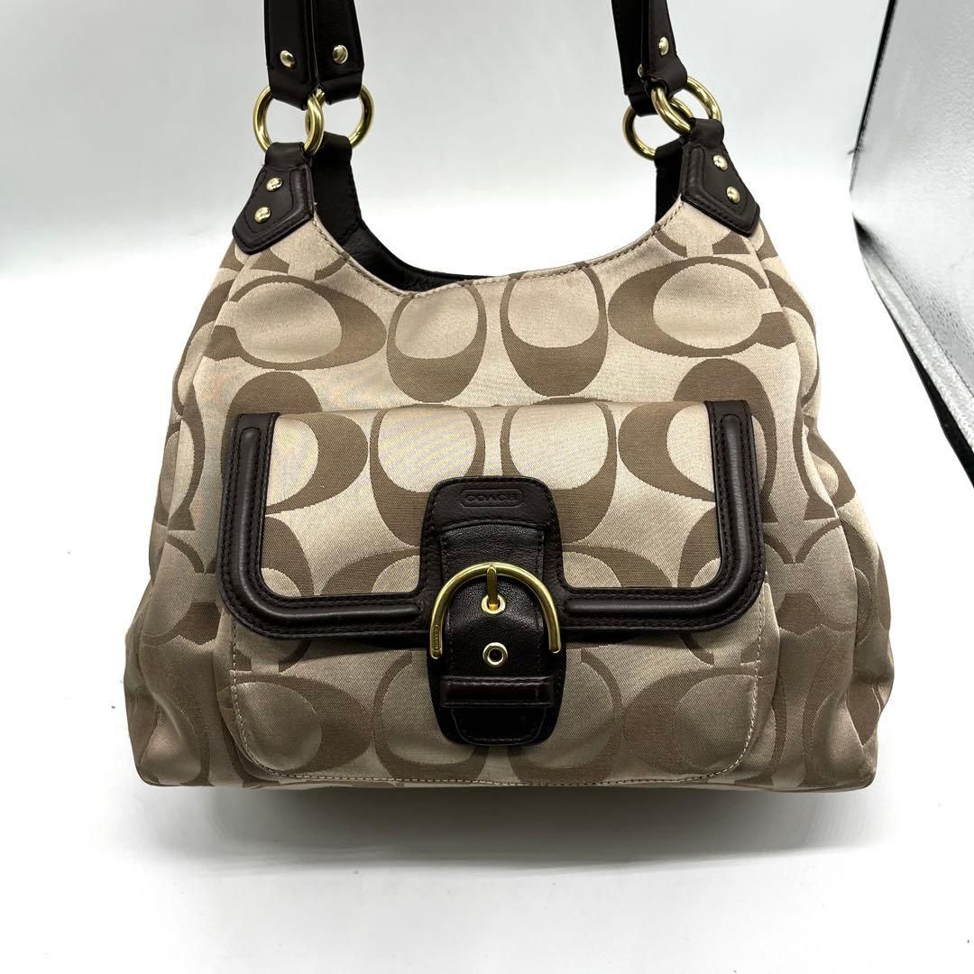 coach soho signature hobo bag shoulder bag vintage khaki leather