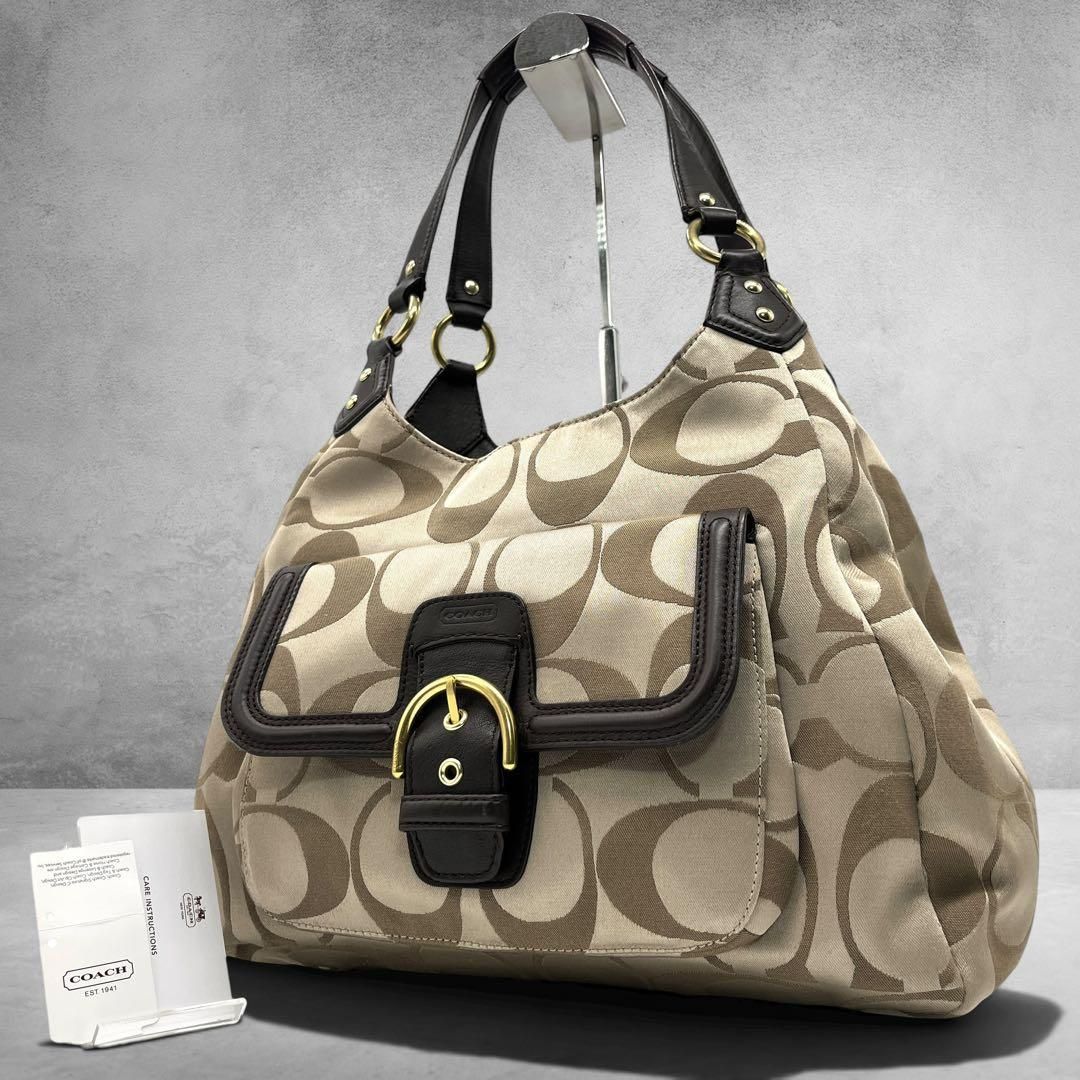 coach soho signature hobo bag shoulder bag vintage khaki leather