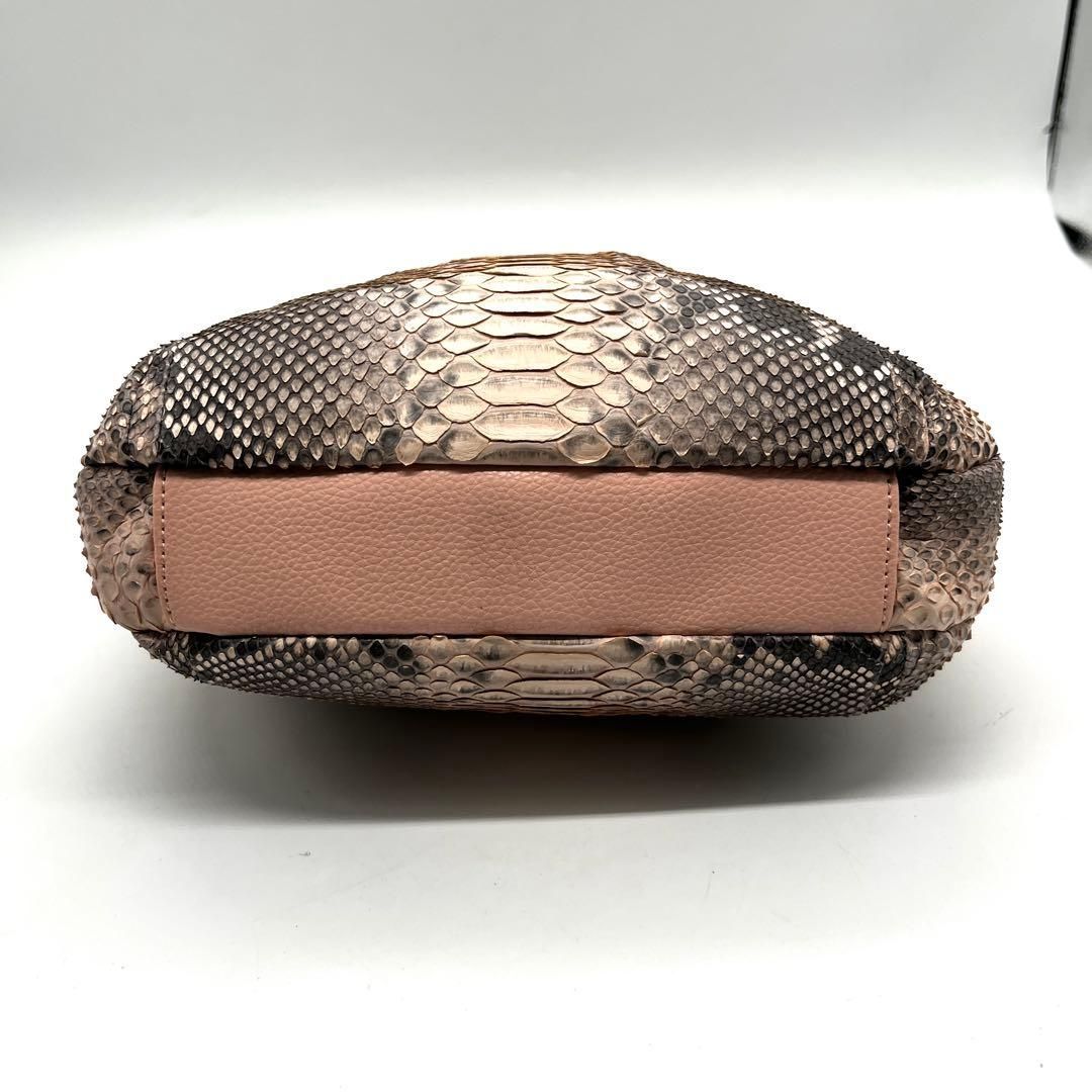 未使用品 ダイヤモンドパイソン 2way ショルダーバッグ ピンク python 