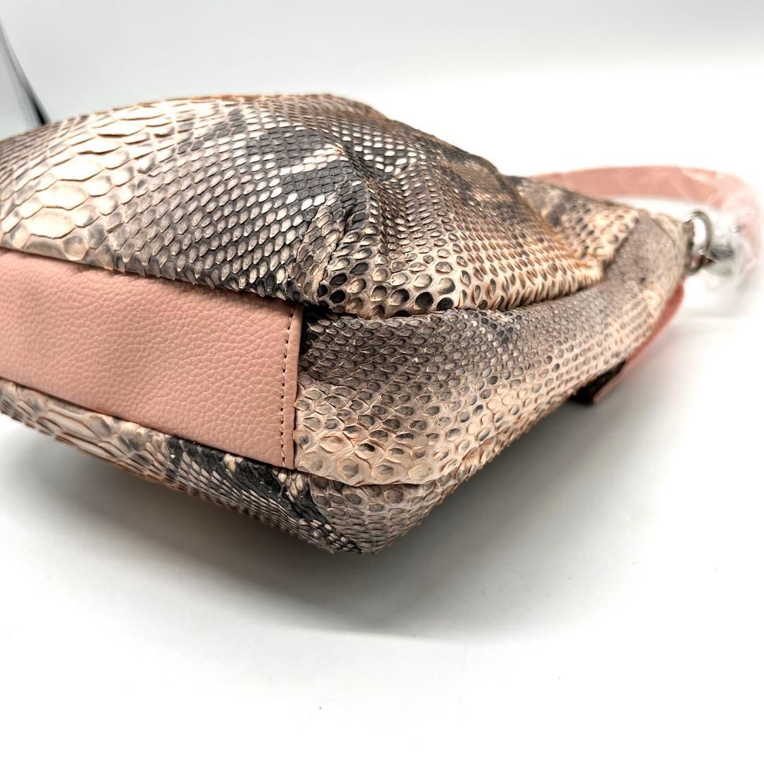 未使用品 ダイヤモンドパイソン 2way ショルダーバッグ ピンク python