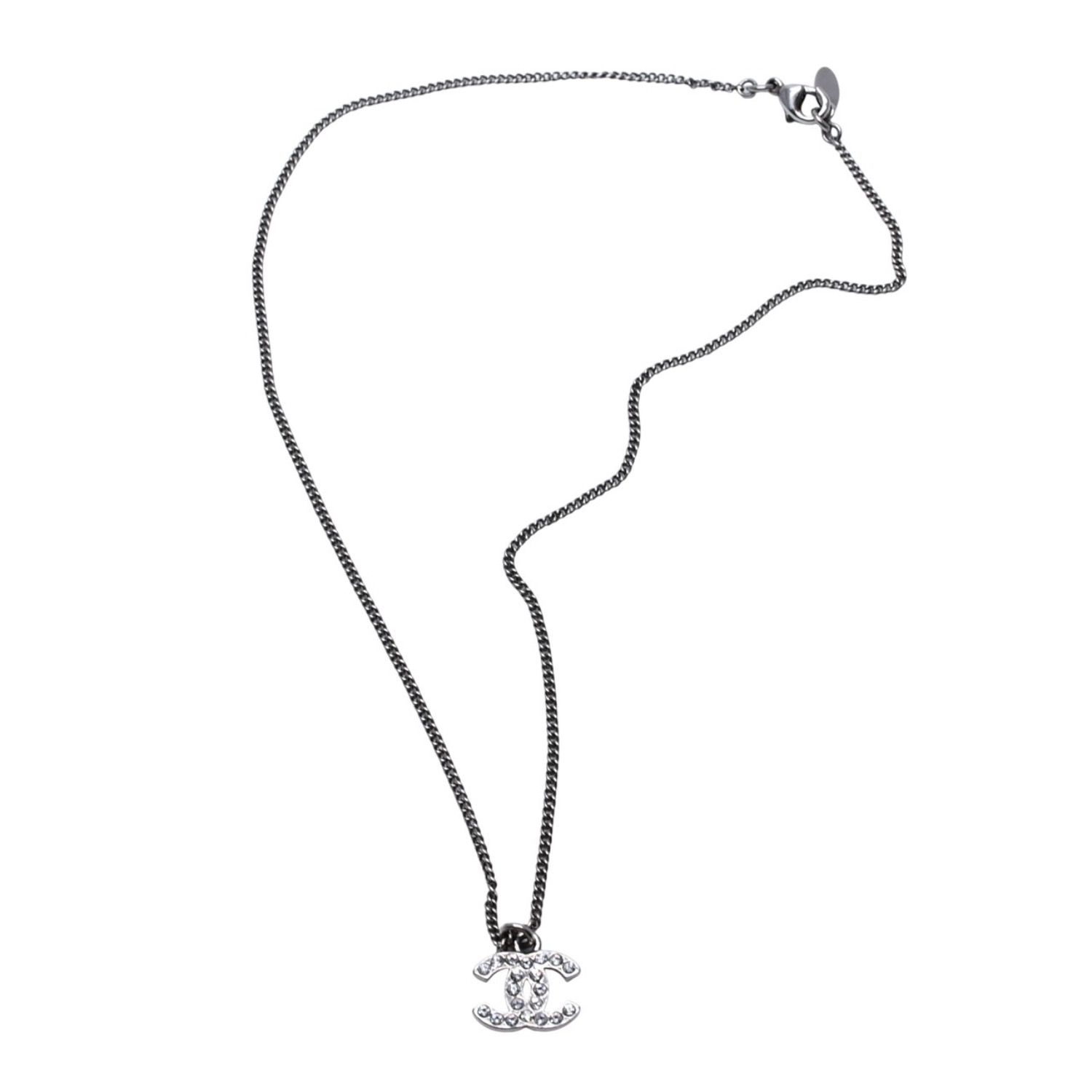 CHANEL CCロゴクリスタルラインストーンネックレス 極美品 CHANEL シャネル ネックレス ラインストーン ココマーク