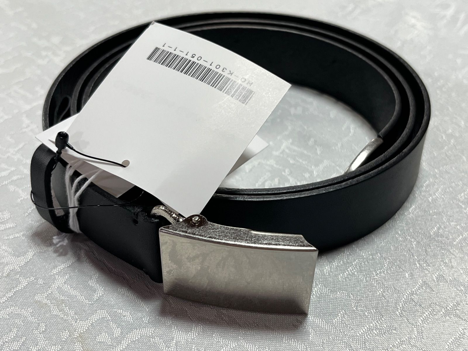 COMME des GARCONS HOMME コム デ ギャルソン オム　【新品　未使用】STEER OIL SMOOTH LEATHER BELT 30mm ブラック　黒　ベルト　牛革　完売　メンズ　定価15,400円 16,280円