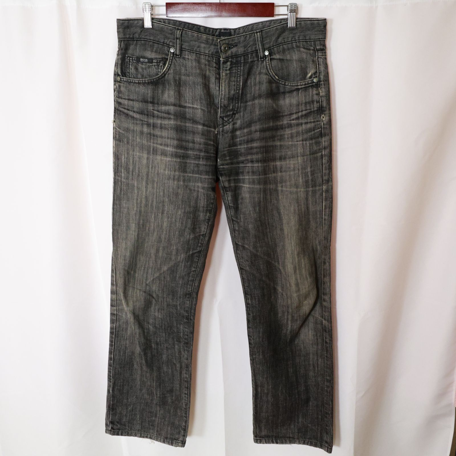 w^)b HUGO BOSS ヒューゴボス MAINE W33 L32 グレー デニム ジーンズ 
