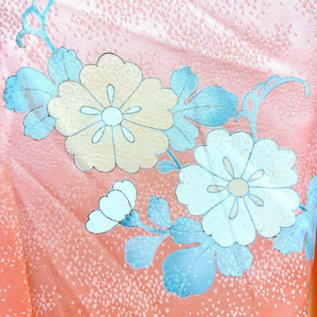 付け下げ 刺繍 金彩 菊花 身丈161 裄62 正絹 着物 041tz - メルカリ