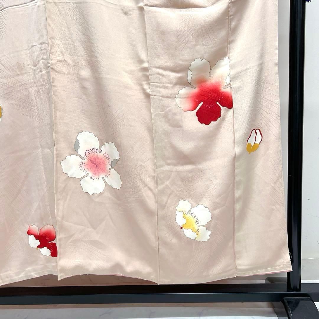 付下げ 付け下げ 訪問着 着物 中古 正絹 袷 作家物 落款 花の図 薄花色 多色 半色 身丈169.5cm 裄70cm L トール きもの北條 A1342-9 中古 付け下げ 正絹 付下げ訪問着 薄グリーン地に色紙模様 袷着物 裄67