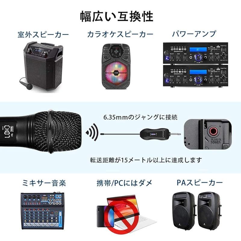 その他Kithouse ワイヤレスマイク カラオケ 2本セット 充電式 無線