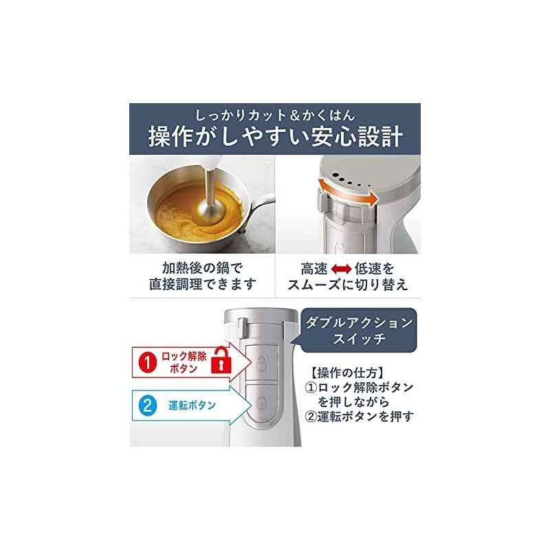 パナソニック ブレンダー ハンドブレンダー 1台4役(混ぜる/つぶす/きざむ/泡立て)離乳食 速度調整 誤使用防止設計 レシピブック付 ホワイト MX-S302-W 0 パナソニック ブレンダー ハンドブレンダー 1台4役(混ぜる/つぶす/きざむ/泡立て)離乳食 速度調整 誤使用防止設計 レシピブック付 ホワイト MX-S302-W 0