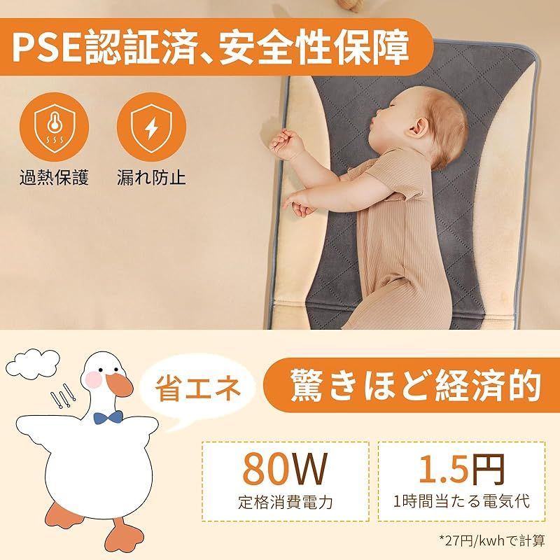 Saiveina ホットマット 電気ホットマット電気ホットカーペット 省エネ 【9段階温度】タイマー機能 速? 電気座布団 暖房器具 防寒対策 過熱防止 自宅 オフィス 電気マット90cmx41cm広い面積加熱 操作簡単 日本語取説付き 1