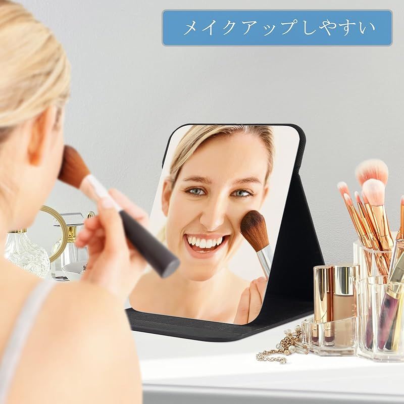 OWLKELA 20*15cm卓上鏡 大きめのスタンドミラー 割れない手鏡