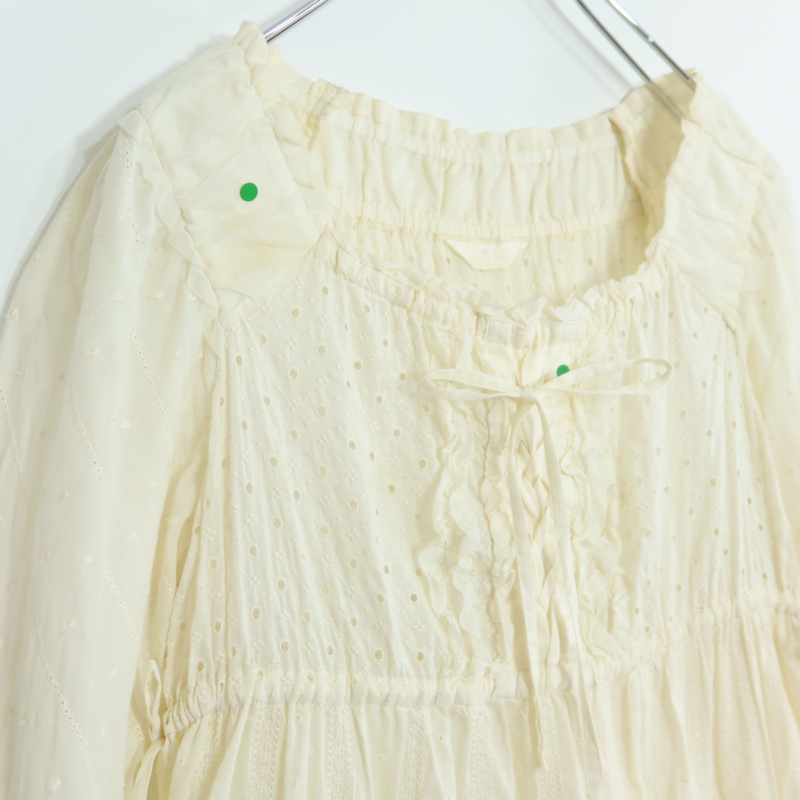 ピンクハウス☆可憐なレース＆刺繍♪ピコフリル 綿ローン ミニ