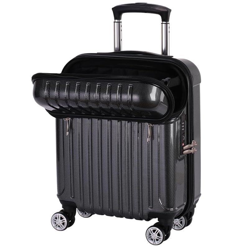 [アクタス] スーツケース キャリーケース ジッパー トップオープン トップス 機内持ち込み可 24L 45 cm 2.6kg ブラックカーボン 1