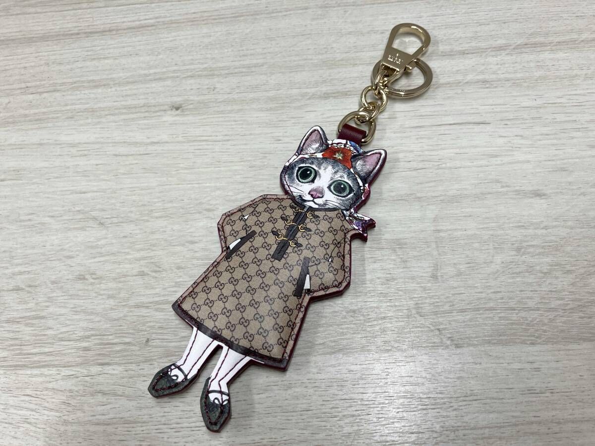 日本限定　GUCCI GGキャンバス ヒグチユウコ チャーム　キーホルダー 猫（BO） グッチ　箱付