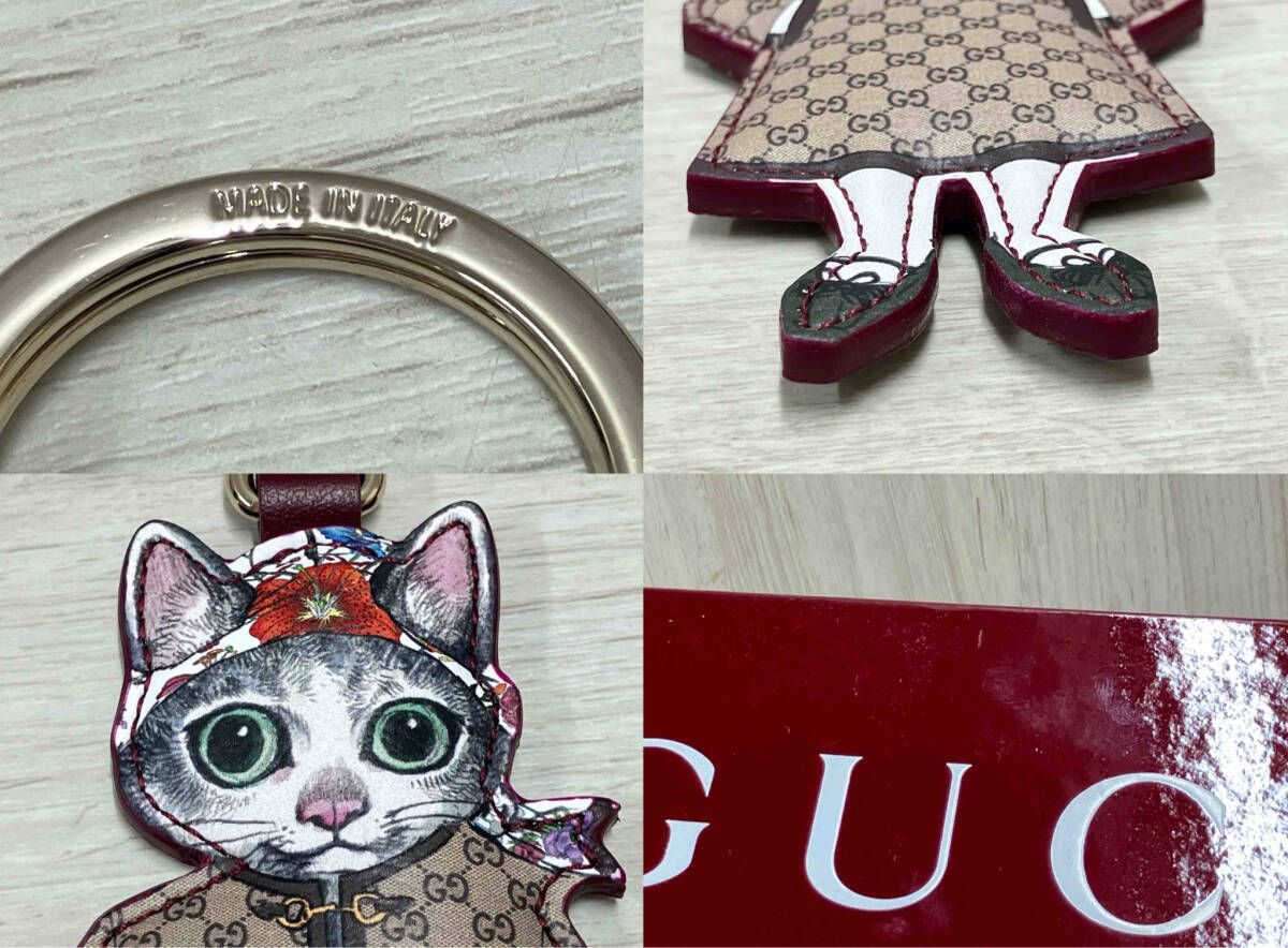 日本限定　GUCCI GGキャンバス ヒグチユウコ チャーム　キーホルダー 猫（BO） グッチ　箱付