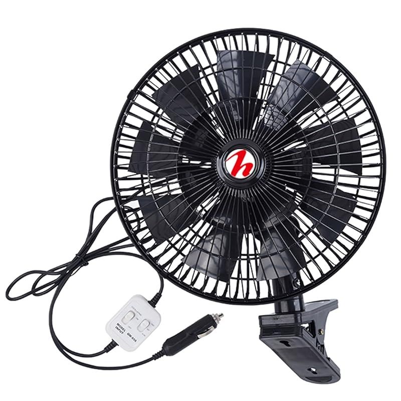 MAXWIN(マックスウィン) 扇風機 車載 首振り 風量2段階 クリップ式 ファン 16羽根 11インチ 左右 90° 角度 風量 12V サーキュレーター 省エネ 循環 K-FAN10-12V 1