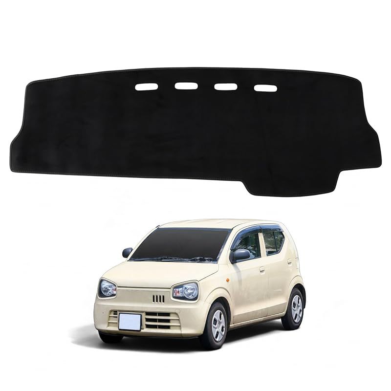 FUELHOOD スズキに対応 アルト用 ダッシュボードマット ダッシュボードカバー 車種専用 内装パーツ 映り込み軽減 日焼け防止 劣化防止 滑り止め 保護マット ダッシュマット ダッシュカバー 車内 インテリア アクセサリー フランネル ブラック 0