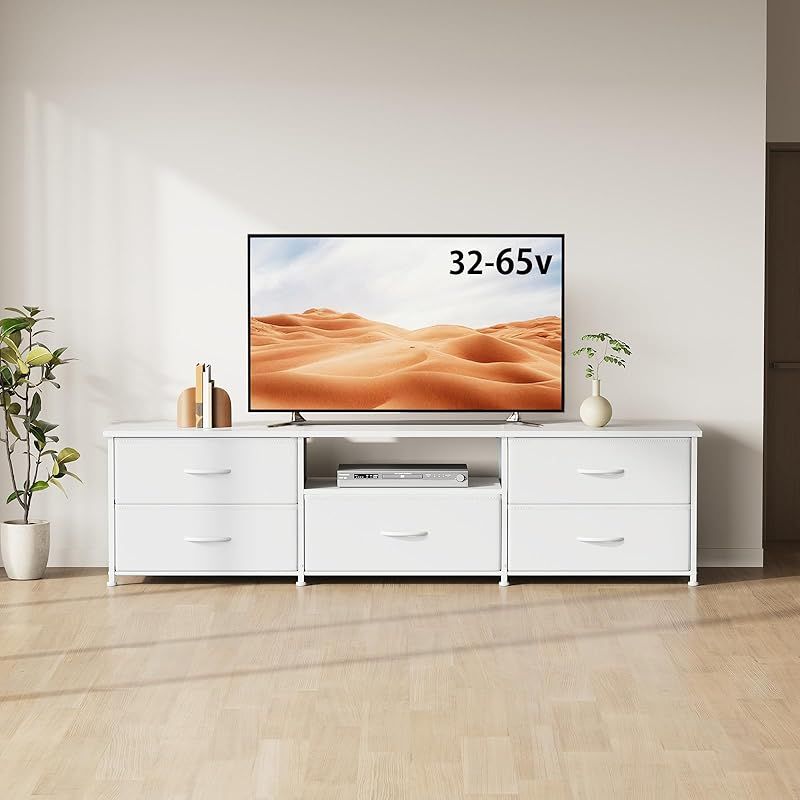 YeTom テレビ台 テレビボード 55型対応 収納付きテレビ台 おしゃれ ローボード 引き出し付き テレビラック オープンシェルフ 幅150×奥行35×高さ40cm 白い 0
