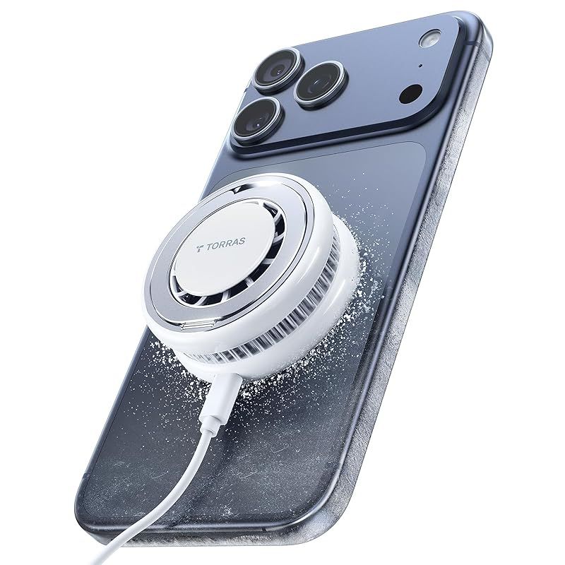 TORRAS Ostand PolarCircle 【画期的・瞬間冷却】マグセーフ充電器 Qi2認証 急速充電 ペルティエ素子 ワイヤレス充電器 ファン搭載 静音 360°回転スタンド スマホ熱対策 タイプc 折りたたみ式 置くだけ iPhone17 16 0