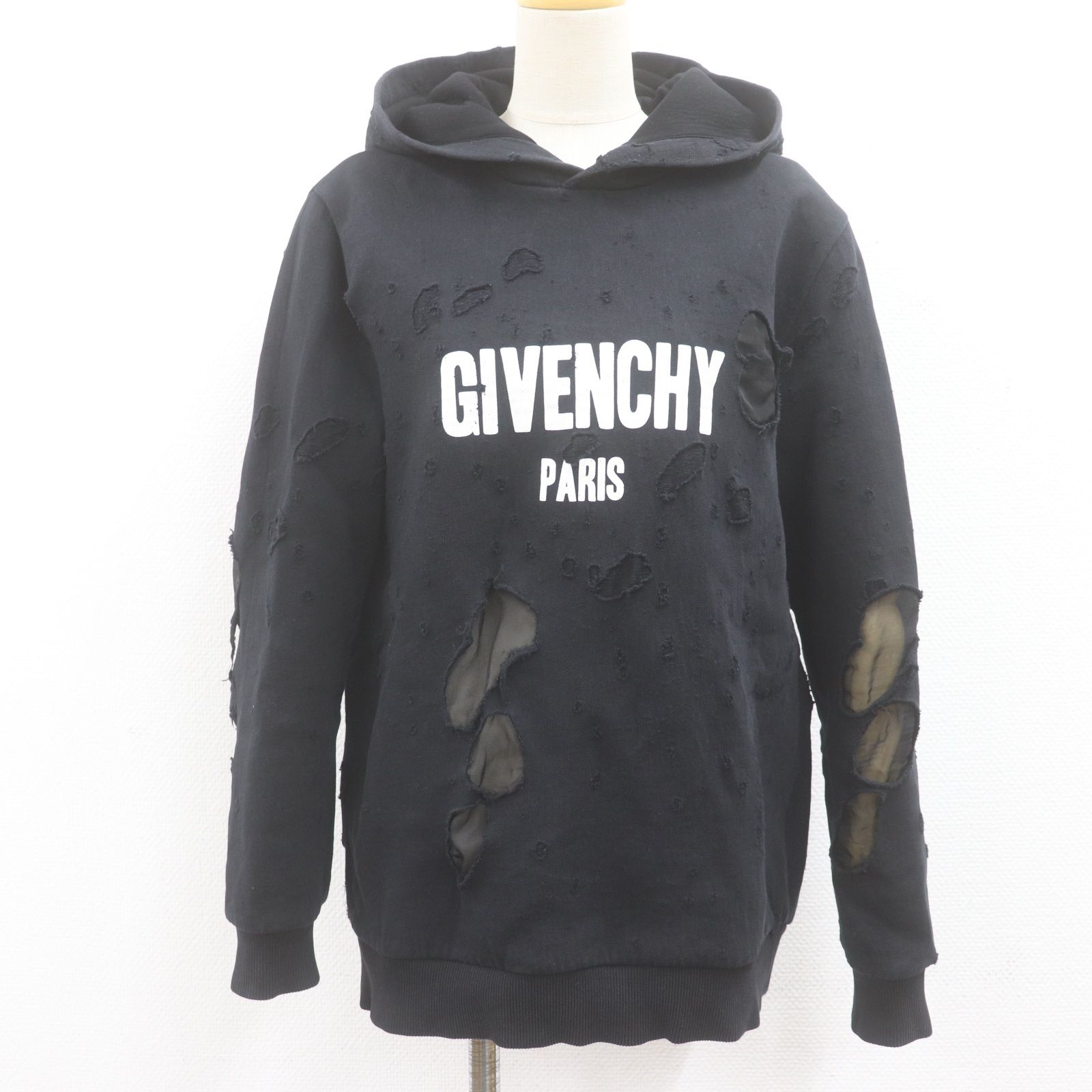 ITLBIY0MRSJK GIVENCHY ジバンシイ デストロイロゴパーカー ブラック S