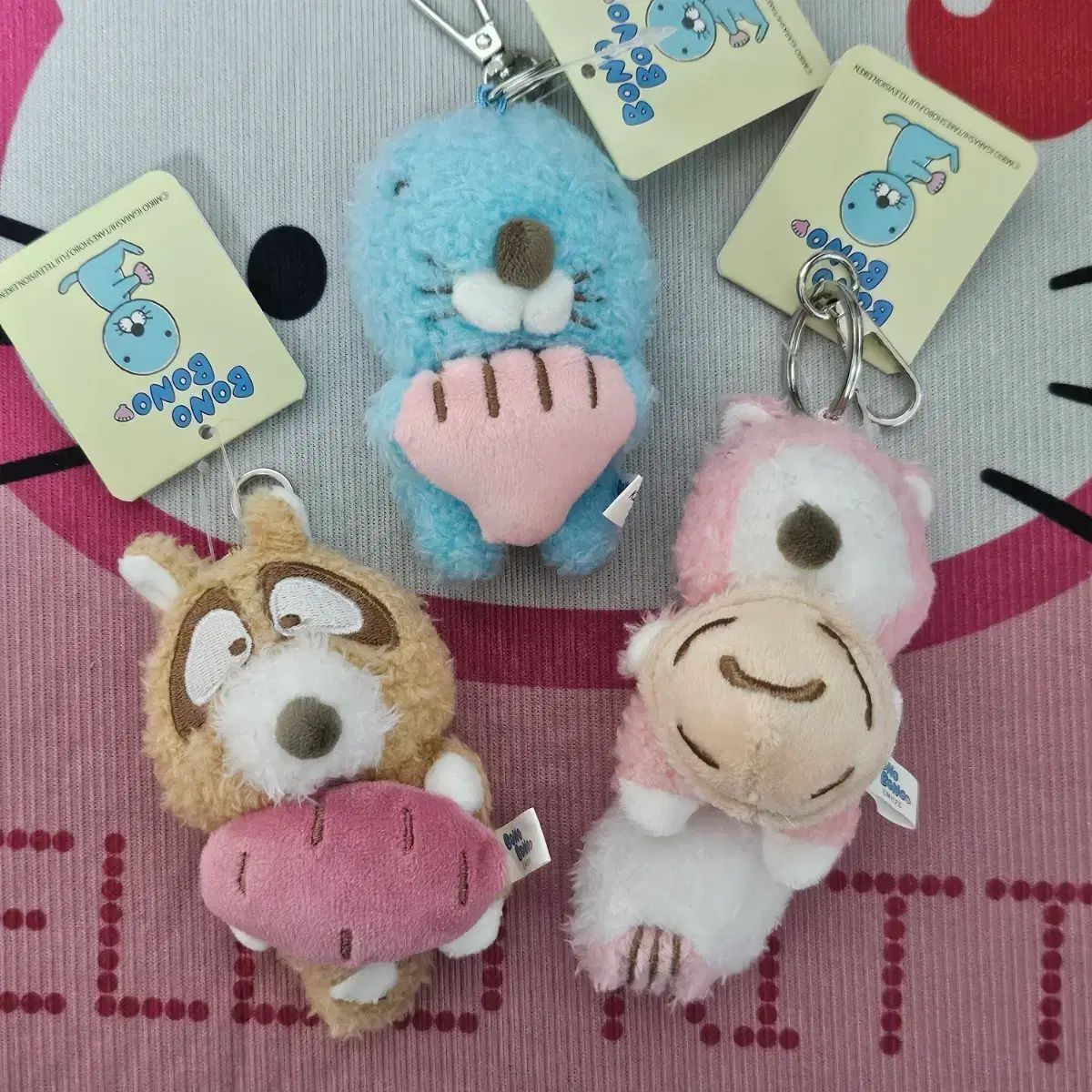ぼのぼの ぬいぐるみ マスコット キーホルダー 3つ メッセージ 2014年 