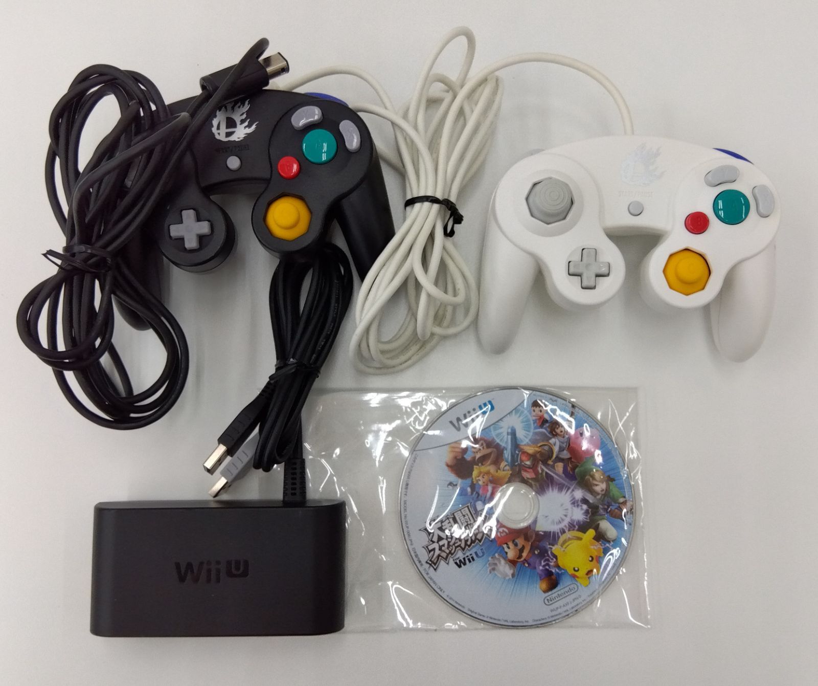 【中古品・現状品】Nintendo　WiiU用　スマブラ用ソフトコントローラー・ゲームキューブコントローラー、ソフト　L-124
