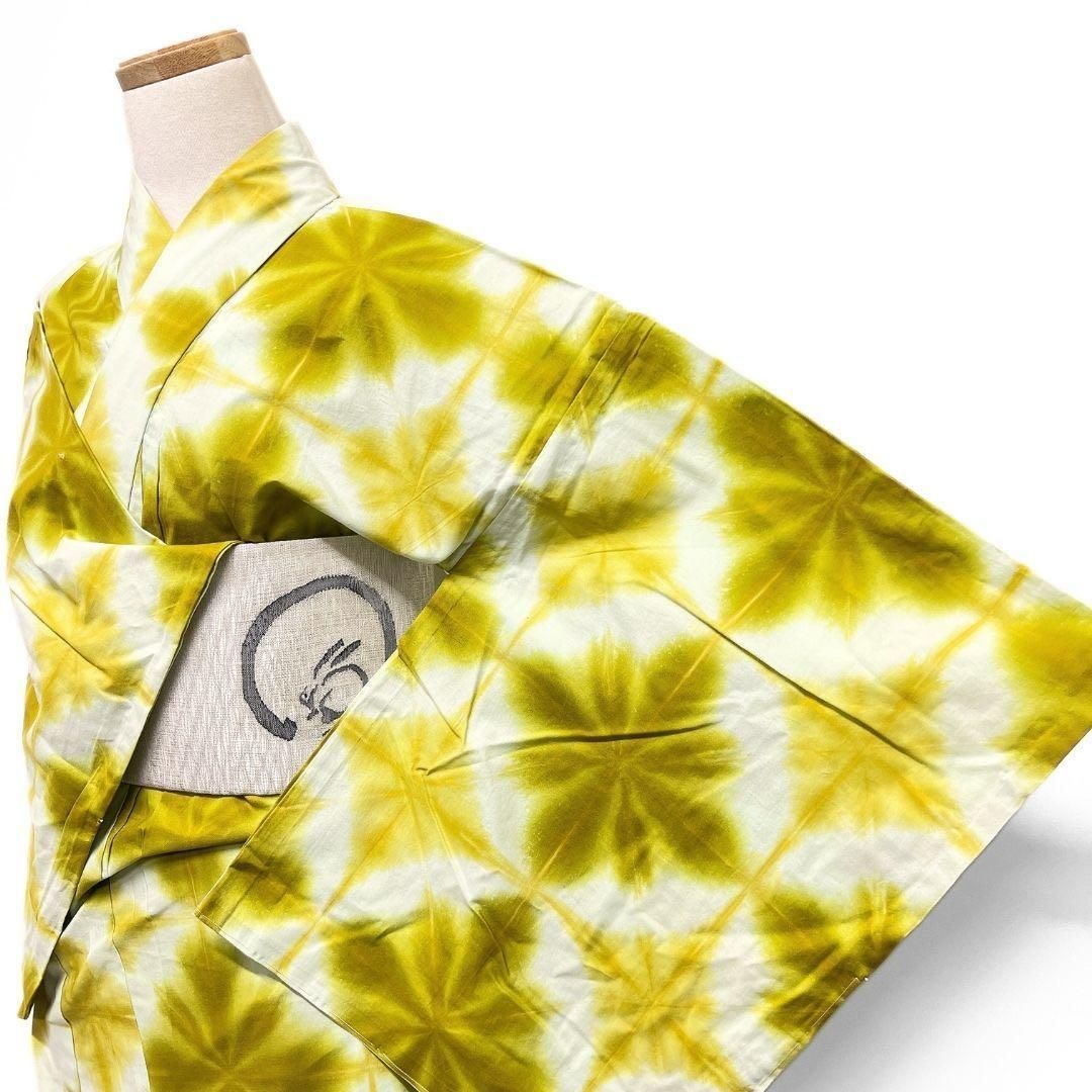 未着用　浴衣　身丈165　裄65　板締め絞り　菱紋用　着物　042b p