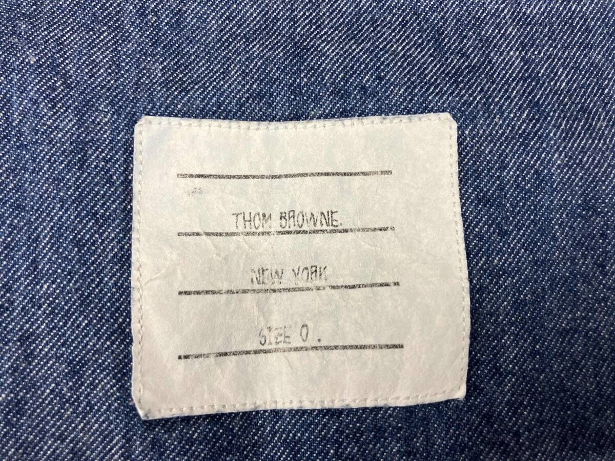 THOM BROWNE トムブラウン ポロカラーシャツ デニムシャツ 長袖 ボタン