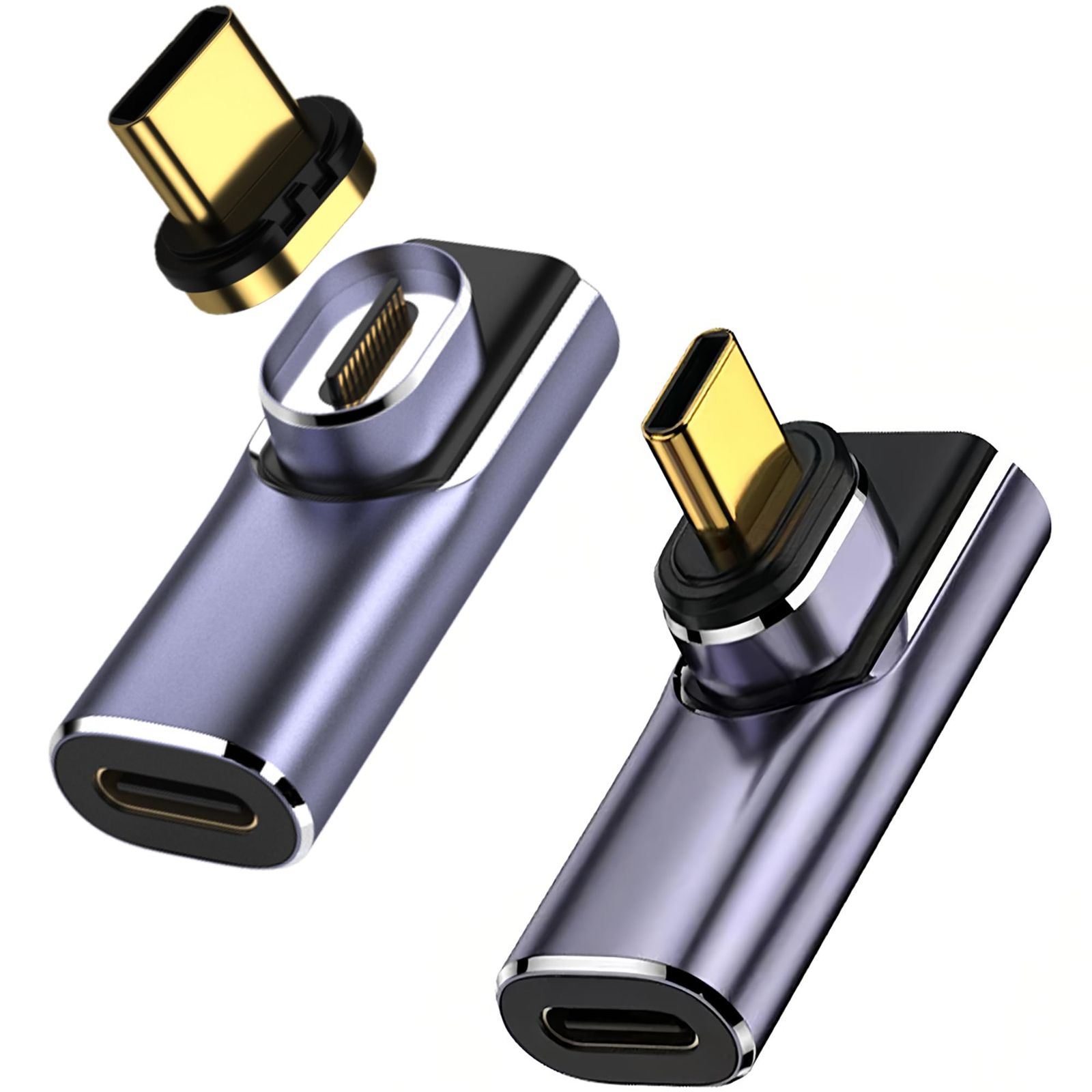 MUXER USB C マグネット アダプタ L字、40Gbps USB4高速データ転送、140W PD急速充電、8K 60Hz HD映像信号伝送、USB4.0 Type-C マグネット オス メス 変換、PC/MacBook/iPhone/Andr ...