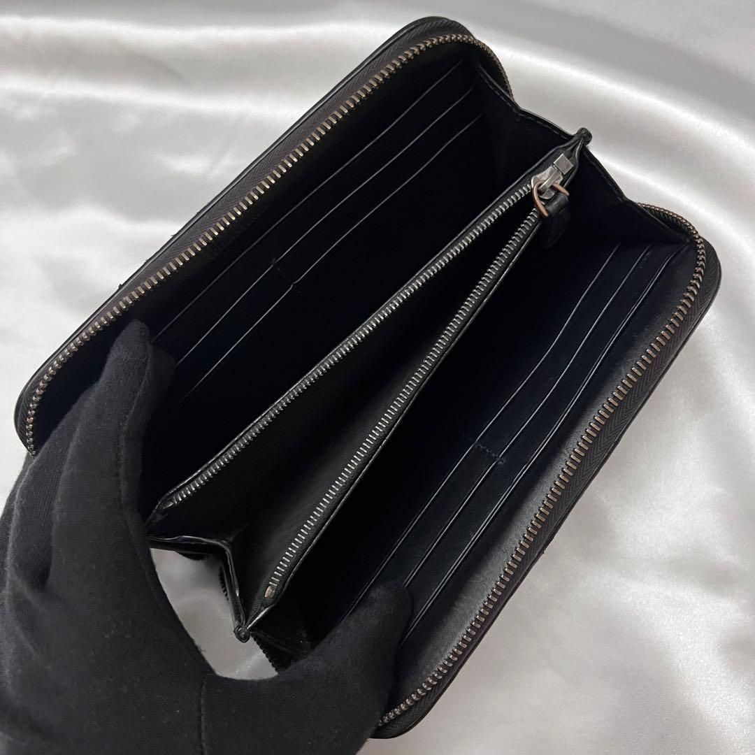 ◇極美品◇ボッテガヴェネタ 長財布 ラウンドジップ ブラック カーフ