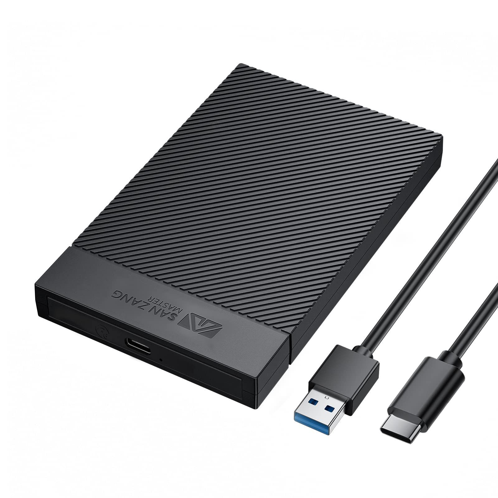 SAN ZANG MASTER 2.5인치 하드 디스크 케이스 USB 3.1 6Gbps 연결 SATA UASP 호환 SSD 케이스 2.5인치 도구가 필요하지 않습니다 HDD 외장 케이스 간편한 탈착식 하드 디스크 케이스 9.5mm/7mm HDD/SSD 호환 2...