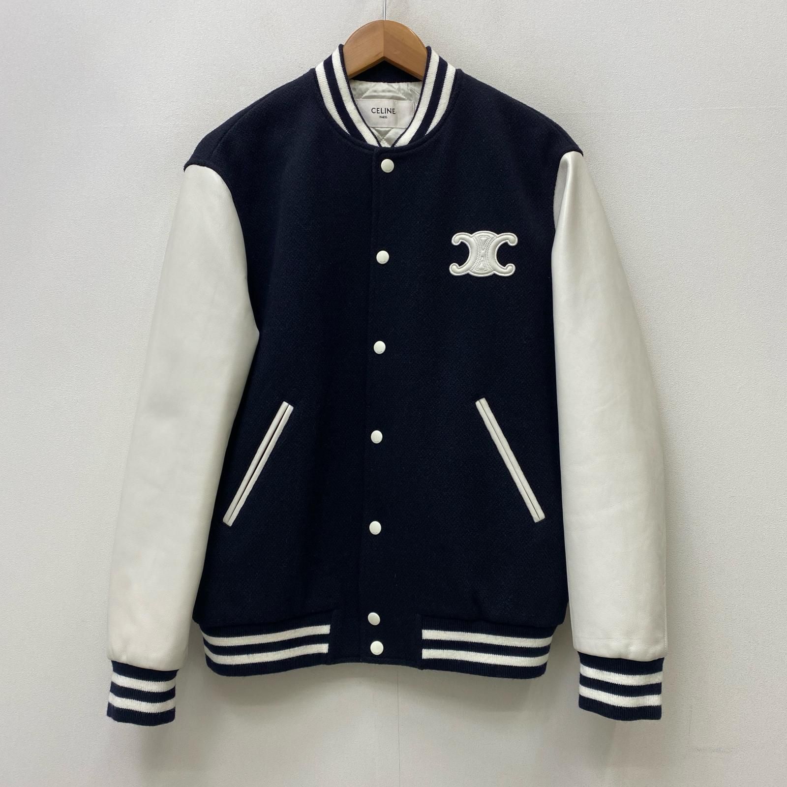 【加古川店】 中古 CELINE | セリーヌ スタジャン Teddy Varsity Jacket In Textured Wool 国内正規品 2V29V29V896C.07MR ブラック サイズ：36 【108】