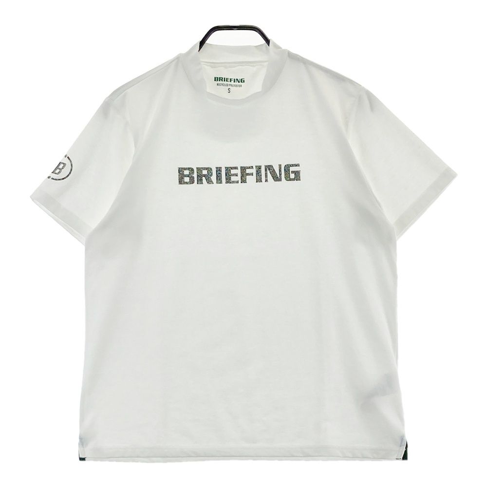 BRIEFING ゴルフ モックネックホワイト Tシャツ S ブリーフィング（BRIEFING）（メンズ）ゴルフウェア モックネック 半袖