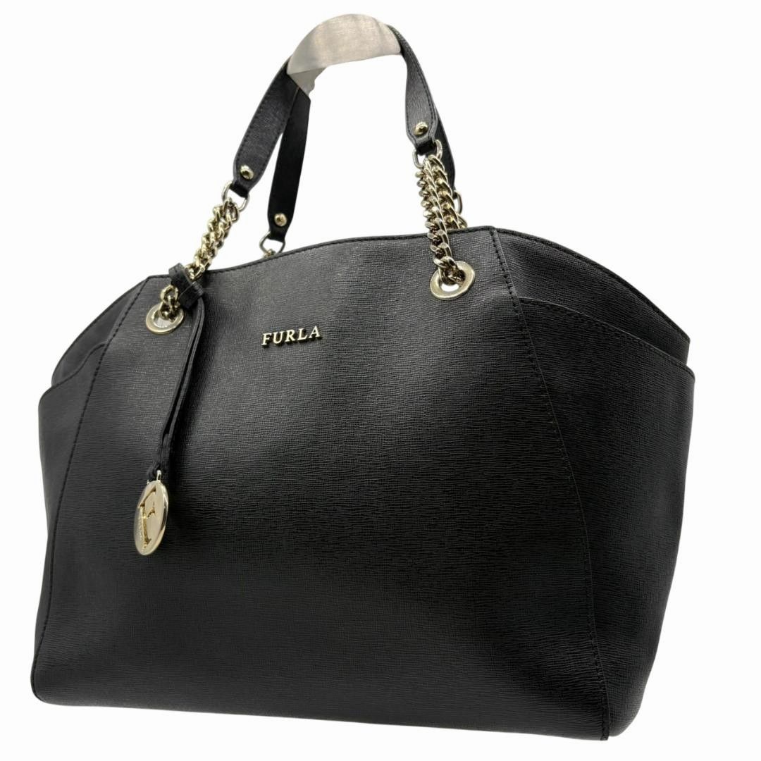 フルラ　FURLA チェーン　バック　ブラック 中古・古着通販】FURLA (フルラ) チェーンショルダーバッグ ブラック