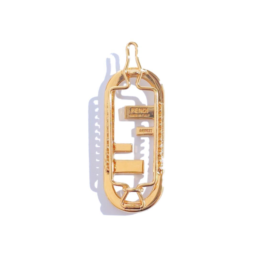 FENDI フェンディ オーロック ヘアピン ヘアクリップ バレッタ ヘアアクセサリー ゴールド FFロゴ