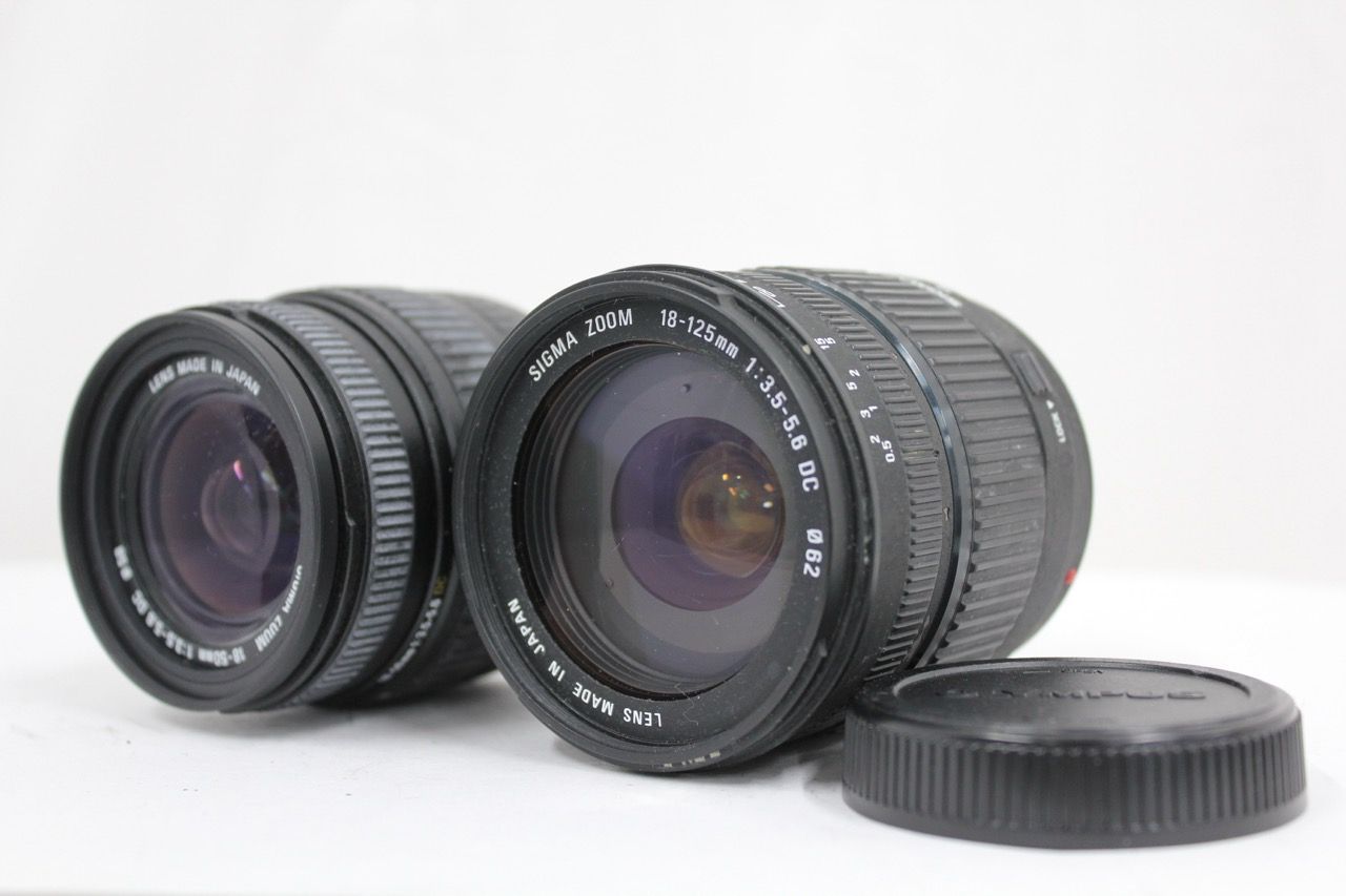 【返品保証】 【2点まとめ】シグマ Sigma ZOOM 18-125mm F3.5-5.6 DC ソニーミノルタマウント 18-50mm F3.5-5.6 DC オリンパスマウント レンズ e8914