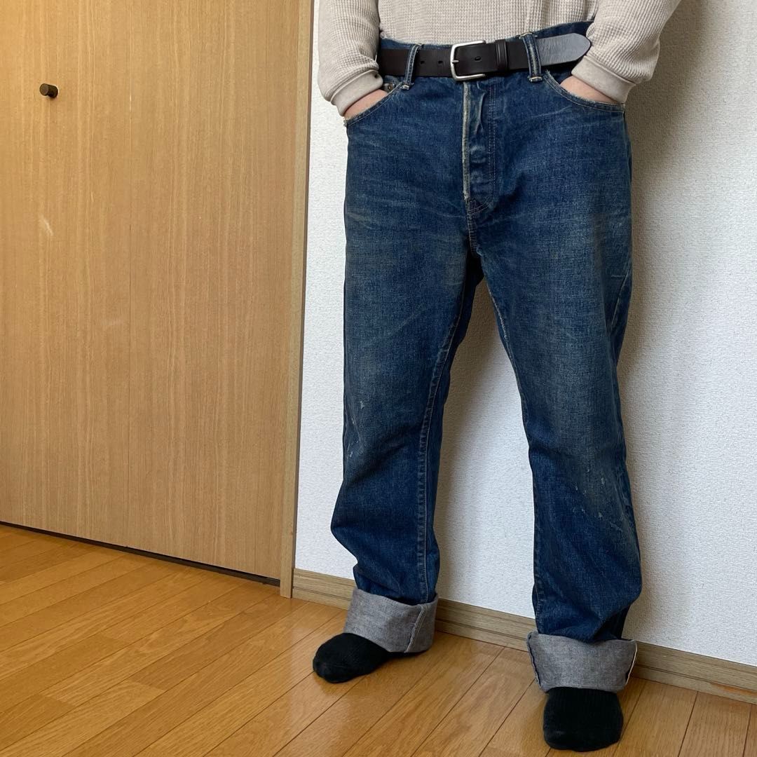 chimala ダメージ加工 W34（実寸約94cm）日本製 チマラ ボタンフライ 