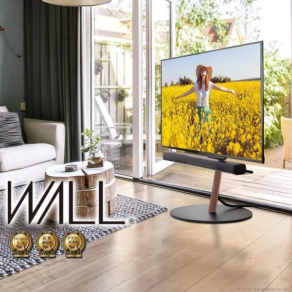 WALLインテリアテレビスタンドA2 ラージタイプ 45～80v対応 大型テレビ対応 自立型 キャスター付き フラット テレビ台 震度7耐震試験済 EQUALS イコールズ