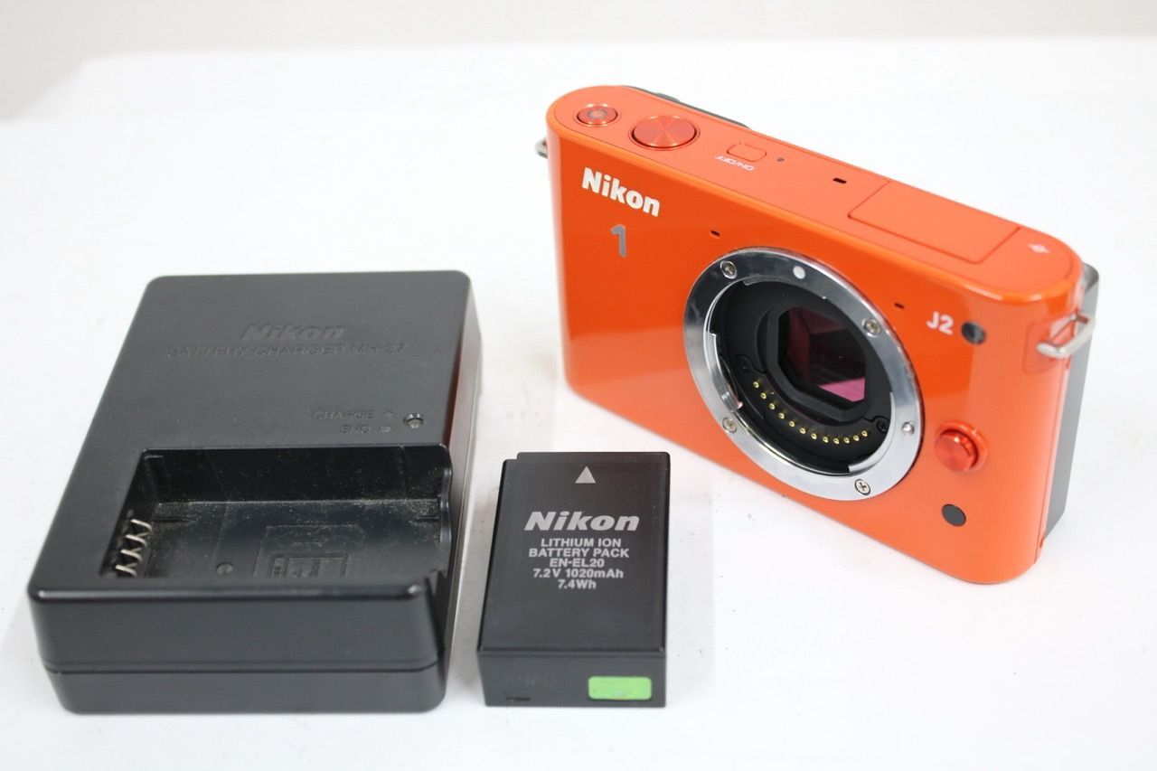 【返品保証】 ニコン Nikon 1 J2 オレンジ バッテリー チャージャー付き ボディ e10471