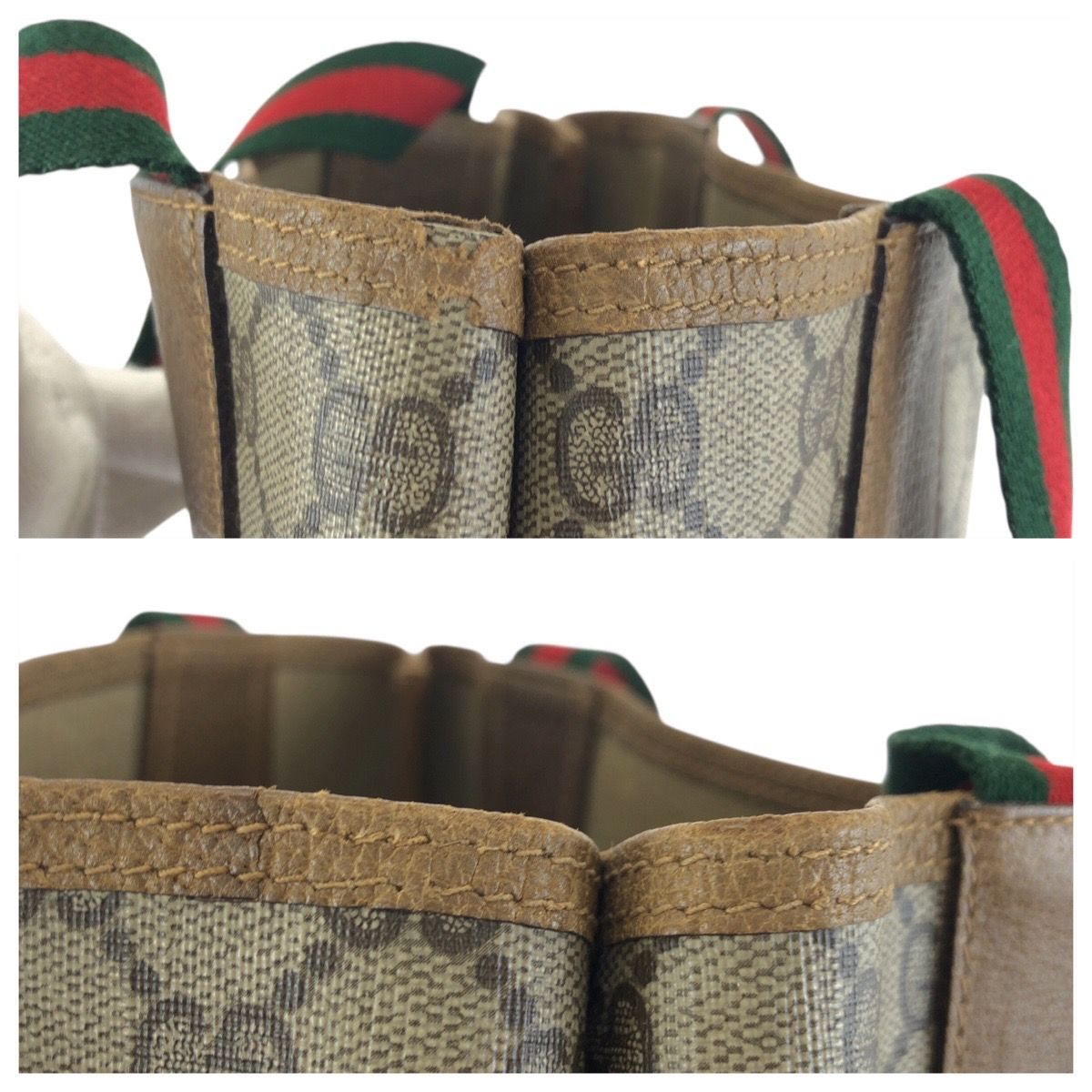 GUCCI グッチ ヴィンテージ シェリーライン ベージュ グレー GG 