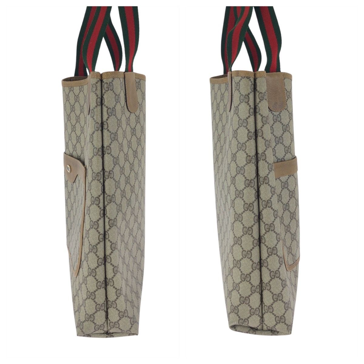 GUCCI グッチ ヴィンテージ シェリーライン ベージュ グレー GG