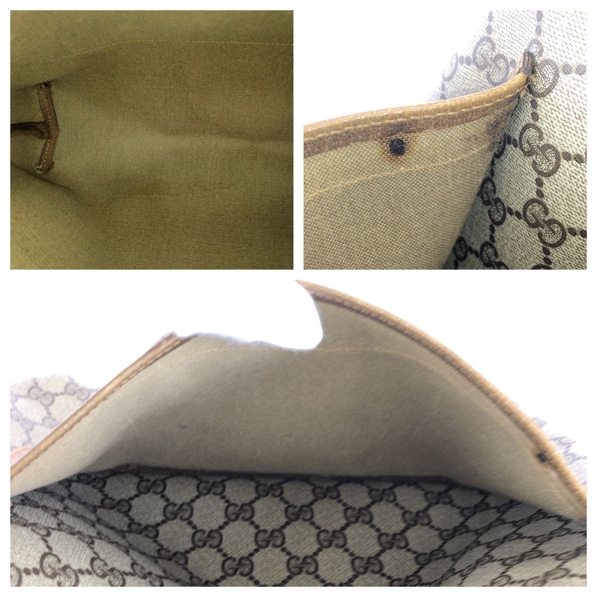 GUCCI グッチ ヴィンテージ シェリーライン ベージュ グレー GG